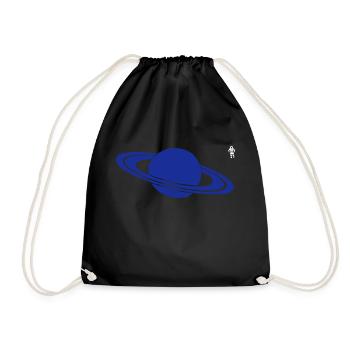Saturn - Astronaut - Planet - Raumfahrt - Turnbeutel - Schwarz - Vorne