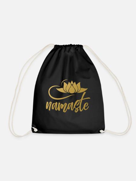 Namaste Yoga Lotusblüte Geist Joga Bewusstsein - Turnbeutel - Schwarz
