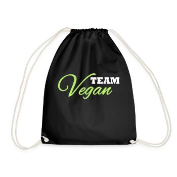 Team Vegan - Turnbeutel - Schwarz - Vorne