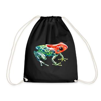 Frog with a red head - Drawstring Bag - black - Front
