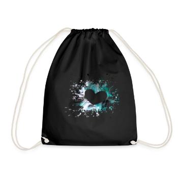 Heart in blue - Drawstring Bag - black - Front