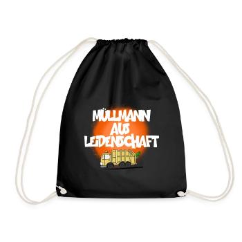 MÜLLMANN AUS LEIDENSCHAFT - Turnbeutel - Schwarz - Vorne