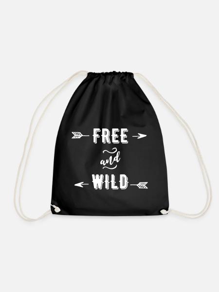 Free and Wild - Turnbeutel - Schwarz