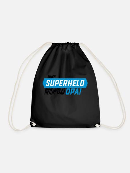 Superheld ohne Umhang Opa - Turnbeutel - Schwarz