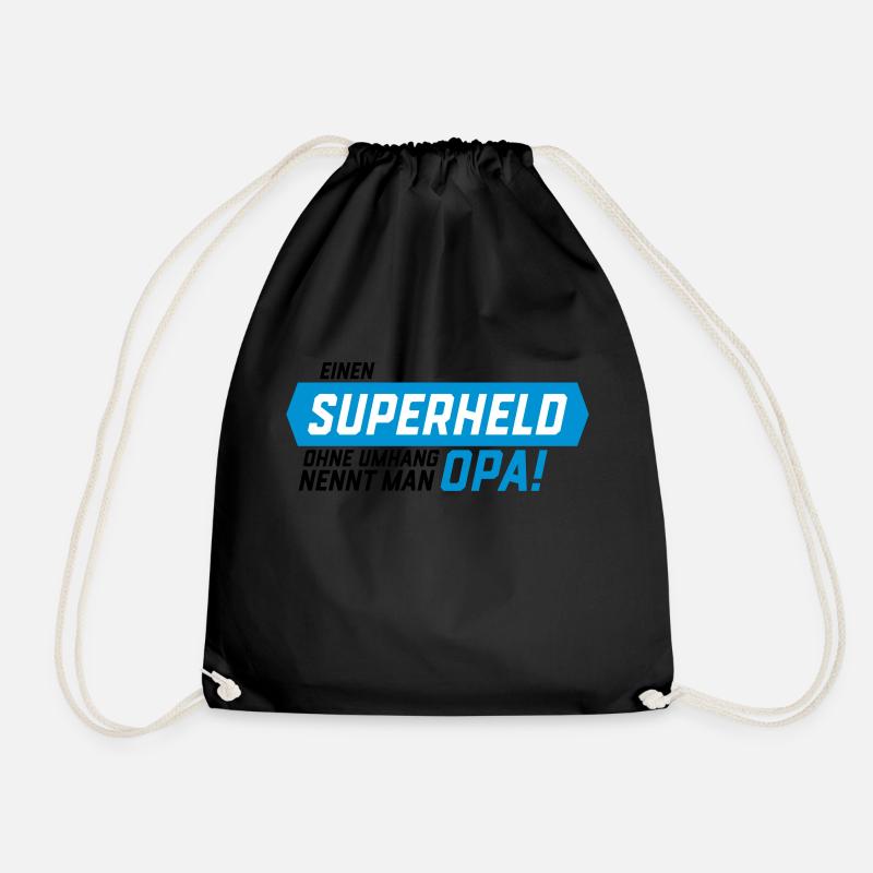 Superheld ohne Umhang Opa - Turnbeutel - Schwarz