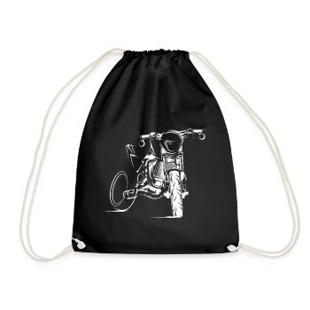 Supermoto moto illustration motard logo personnalisé - Sac de sport léger - noir - Devant