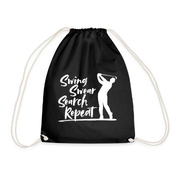 Swing Swear Search Repeat! - Drawstring Bag - black - Front