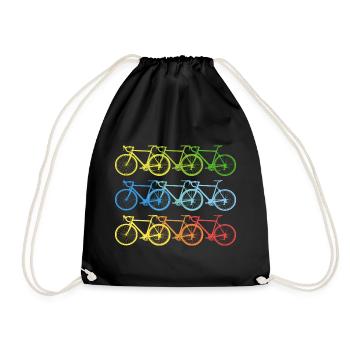 Fahrrad bunte Fahrräder coole Kunst geschenk - Turnbeutel - Schwarz - Vorne
