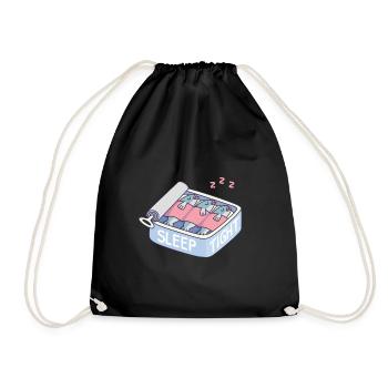 Sardines de sommeil serrées drôles de sommeil dans une boîte - Sac de sport léger - noir - Devant
