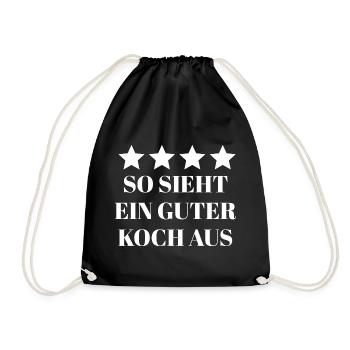 4 Sterne Koch - Turnbeutel - Schwarz - Vorne
