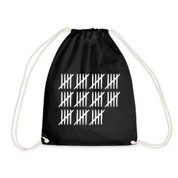 55. Geburtstag Strichliste 55 Jahre alt - Turnbeutel - Schwarz - Vorne