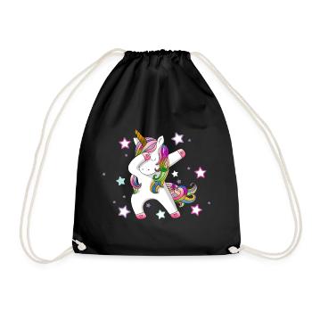 Dabbing Unicorn - Drawstring Bag - black - Front