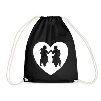 Bikercouple Pair of Pairs Motorcycle Super Sports Cars - Drawstring Bag - black - Front