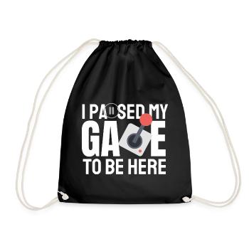 I Paused My Game To Be Here, Consol Gaming Gift - Drawstring Bag - black - Front