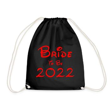 Bride to be 2022 Red Font - Drawstring Bag - black - Front