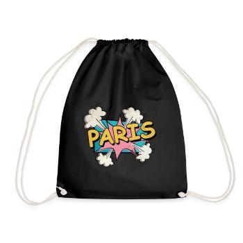 Paris France City Font Pop Art Comic - Sac de sport léger - noir - Devant