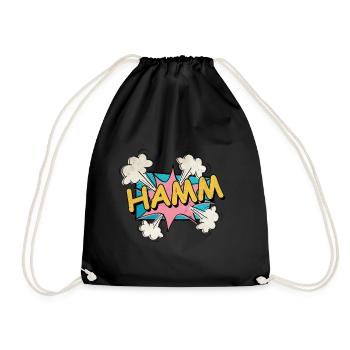Hamm Germany City Font Pop Art Comic - Drawstring Bag - black - Front