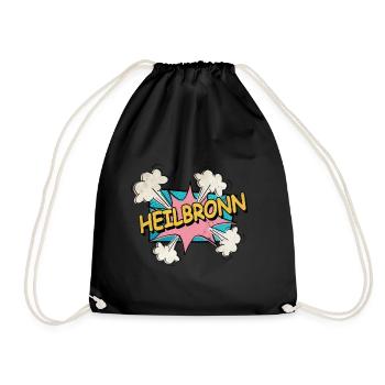 Heilbronn Germany City Font Pop Art Comic - Drawstring Bag - black - Front