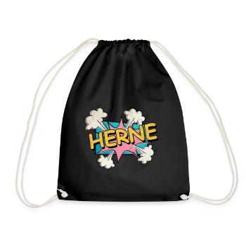 Herne Germany City Font Pop Art Comic - Drawstring Bag - black - Front