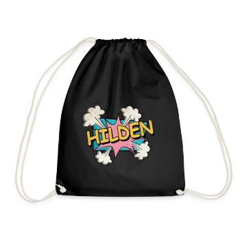 Hilden Germany City Font Pop Art Comic - Drawstring Bag - black - Front