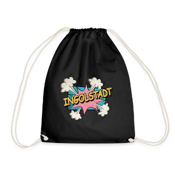 Ingolstadt Germany City Font Pop Art Comic - Drawstring Bag - black - Front