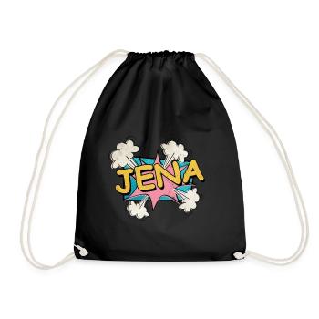 Jena Germany City Font Pop Art Comic - Drawstring Bag - black - Front