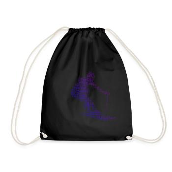 Women Skier Stunt Ski Winter Sports Freestyle Sk - Drawstring Bag - black - Front