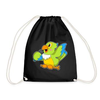Parrot Singer Microphone Singing - Drawstring Bag - black - Front