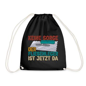 Fliesenleger - Turnbeutel - Schwarz - Vorne