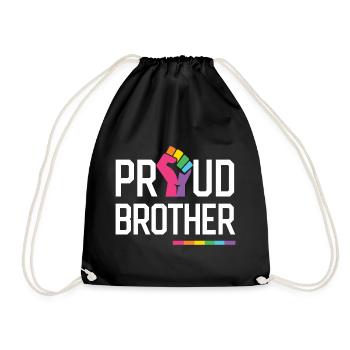 LGBT Pride Month - Proud Brother - Drawstring Bag - black - Front
