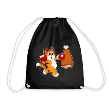 Tiger Boxer Punching Bag Boxing - Drawstring Bag - black - Front