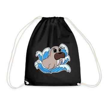 Sceau de morse - Sac de sport léger - noir - Devant