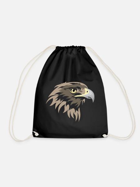 Adler Kopf Illustration Steinadler Symbol icon - Turnbeutel - Schwarz