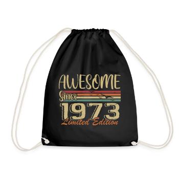 Legends Are Born In 1973 Vintage 1973 - Drawstring Bag - black - Front