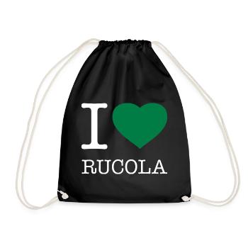 I LOVE RUCOLA Rukola - Turnbeutel - Schwarz - Vorne