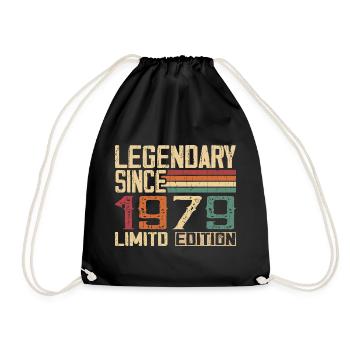 Original 1979 Vintage Birthday Gift 1979 - Drawstring Bag - black - Front