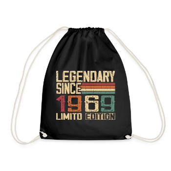 Original 1969 Vintage Birthday Gift 1969 - Drawstring Bag - black - Front