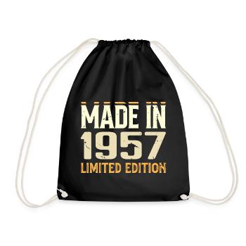 Tolles Geschenk zum Jubiläum von 1957 von 1957 Retro - Turnbeutel - Schwarz - Vorne