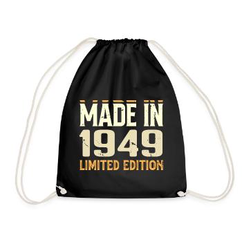 Awesome 1949 Anniversary Gift Since 1949 Retro - Drawstring Bag - black - Front