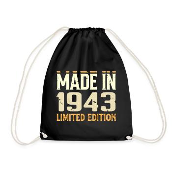 Awesome 1943 Birthday Gift From 1943 Retro - Drawstring Bag - black - Front