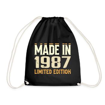 Awesome 1987 Birthday Gift Since 1987 Retro - Drawstring Bag - black - Front