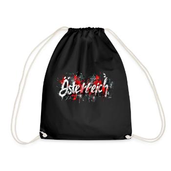 Austria / Lettering with splashes of colour - Drawstring Bag - black - Front
