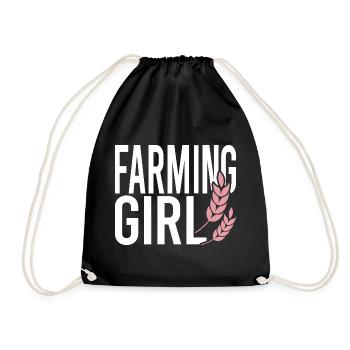 Farming Girl - Turnbeutel - Schwarz - Vorne