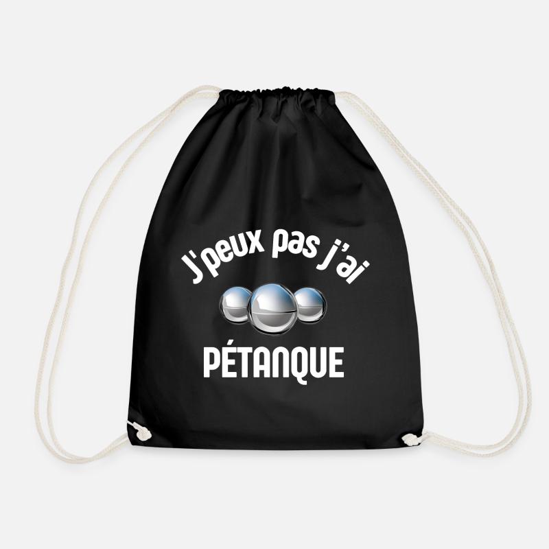 Pétanque, Melone, Petanque-Fan - Turnbeutel - Schwarz