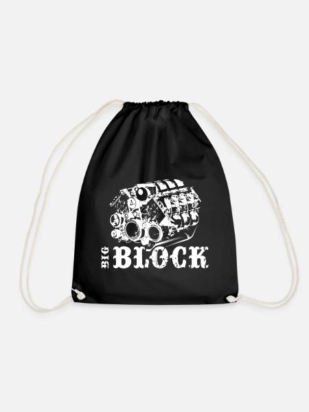 v8 bigblock motor musclecar Symbol Illustration - Turnbeutel - Schwarz