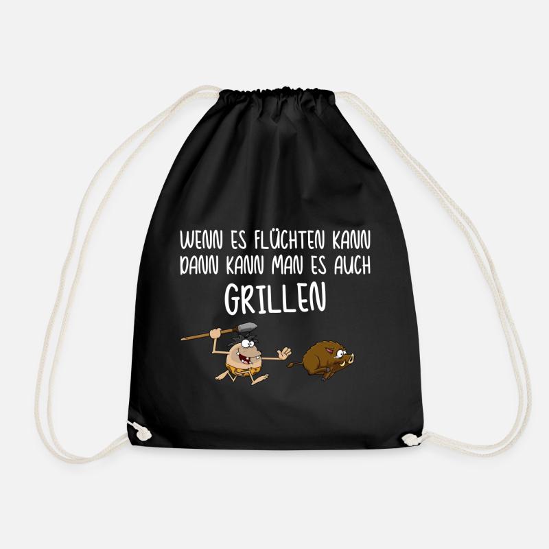 Jäger grillen bbq Griller Grillmeister Sprüche - Turnbeutel - Schwarz