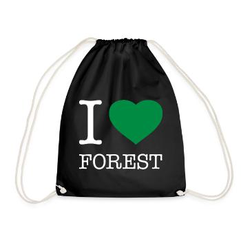 I LOVE FOREST - Turnbeutel - Schwarz - Vorne