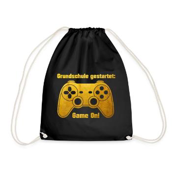Enrollment - Game on - Game Console - gold-colored - Drawstring Bag - black - Front