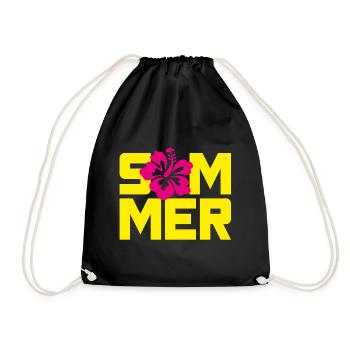 Summer Hawaii Blossom Holiday Holiday Flower Power Sun - Drawstring Bag - black - Front