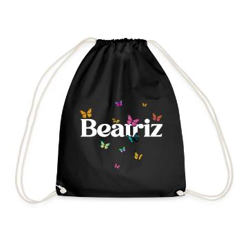 Beau prénom de fille BEATRIZ avec des papillons - Sac de sport léger - noir - Devant